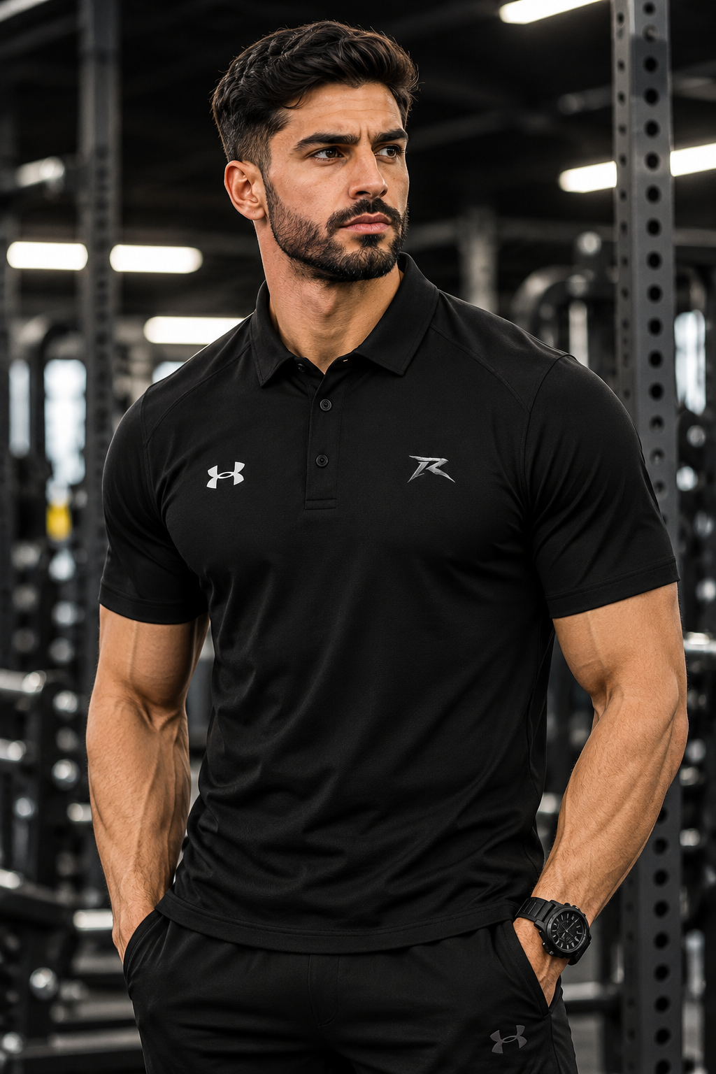 Embroidered Golf Polo Shirt Under Armour and Razor