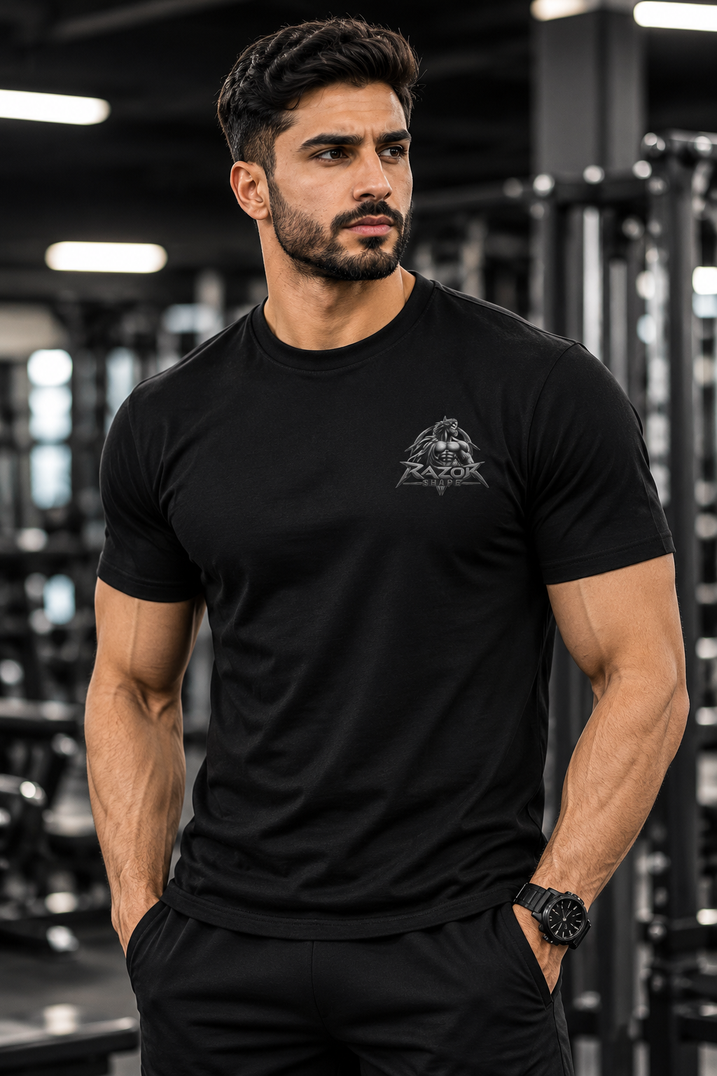 Performance T-Shirt with Small Gothic Triangle Logo